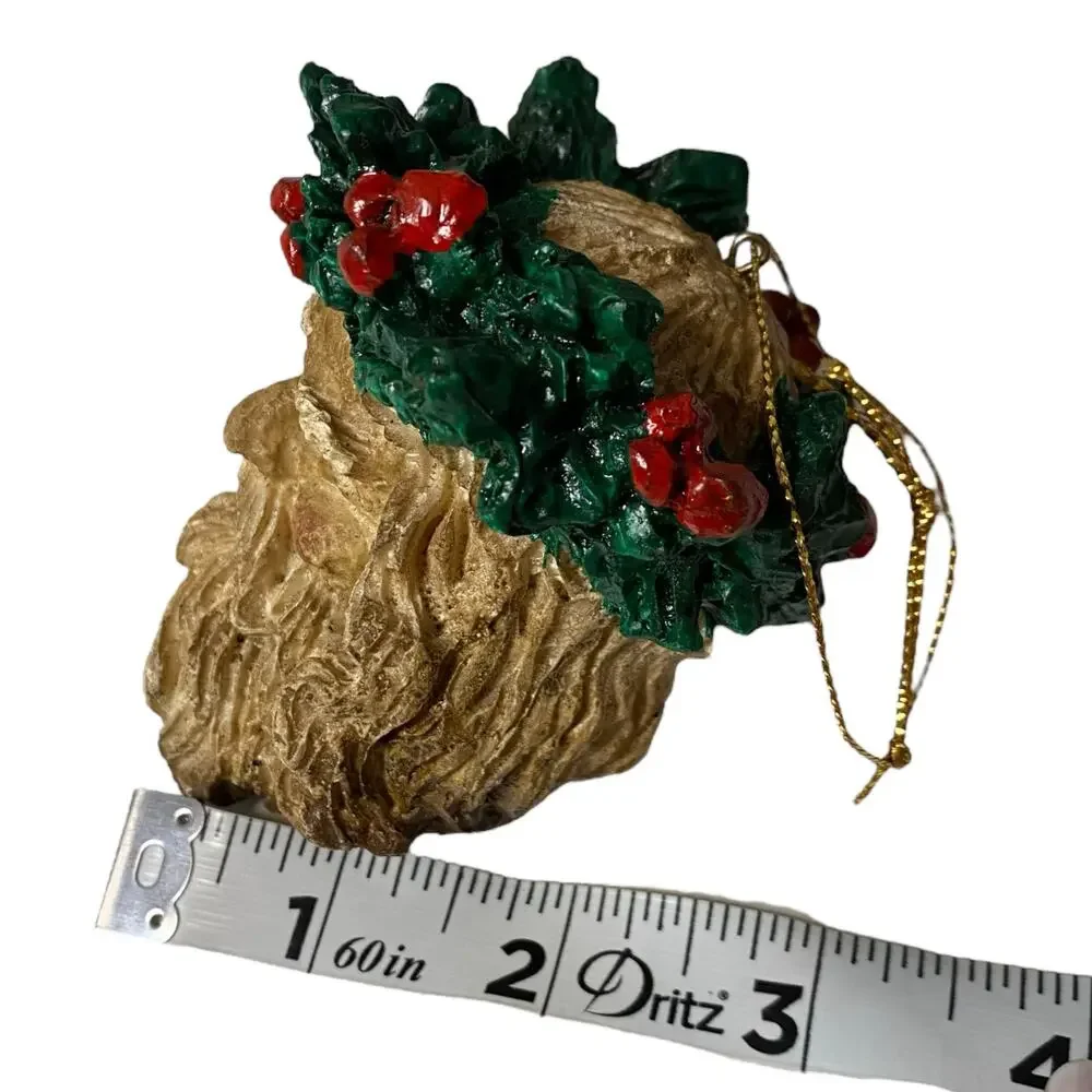 1980's Vintage Plaster Santa Claus Christmas Ornament Made in Taiwan